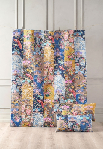 Tilda Patchwork Stoff Baumwolle - Chic Escape Flowervase Grey
